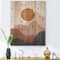 Designart - Abstract Red Moon In Earth Toned Mountains II - Modern Print on Natural Pine Wood